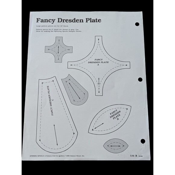 Fancy Dresden Plate Quilt Pattern Instructions 1989 Oxmoor House Colorful Scrap - Picture 2 of 2